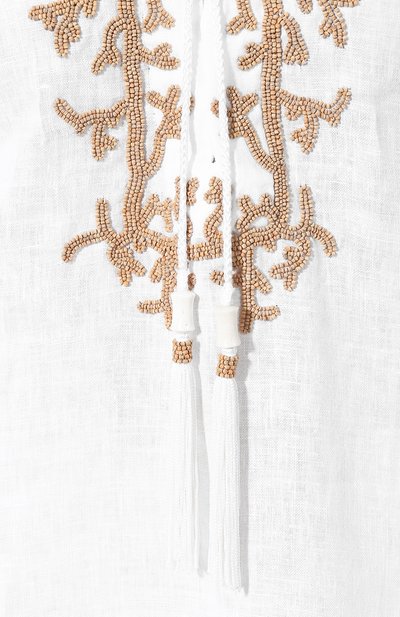 Льняная туника ESMERALDA RESORT белого цвета по цене 89950 руб., арт. KURTA SURYA DESIGN, фото 5 Льняная туника ESMERALDA RESORT, арт. KURTA SURYA DESIGN, фото 5