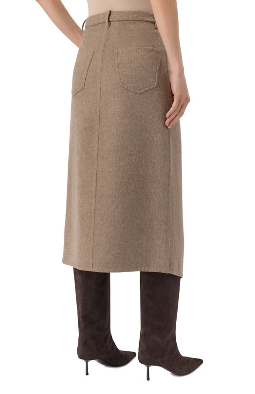 Шерстяная юбка Brunello Cucinelli MP565G3897 Бежевый  MP565G3897 Фото 4