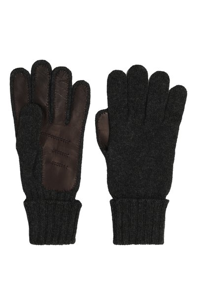 Кашемировые перчатки с кожаной отделкой INVERNI, арт. 2529GU, фото 3