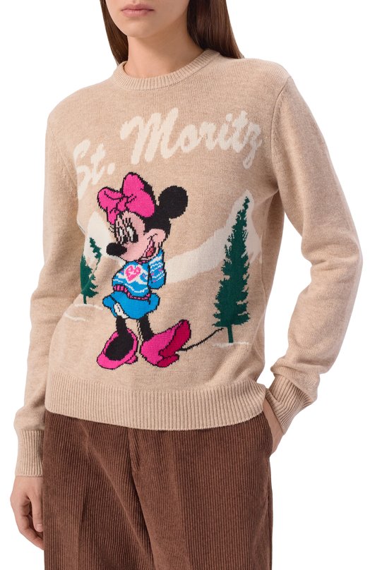 Пуловер из шерсти и вискозы MC2 Saint Barth QUE0018-02252I/NEW QUEEN C Бежевый  QUE0018-02252I/NEW QUEEN C Фото 3