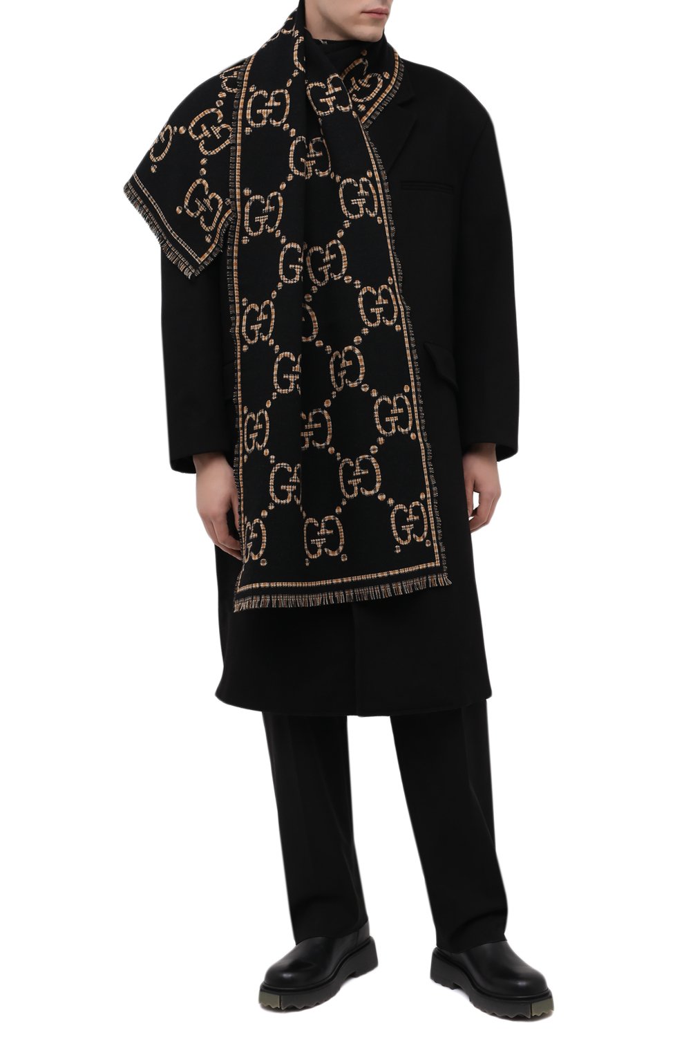 Шерстяной шарф GUCCI черного цвета по цене 43650 руб., арт. 660025/4G386, фото 3 Шерстяной шарф GUCCI, арт. 660025/4G386, фото 3