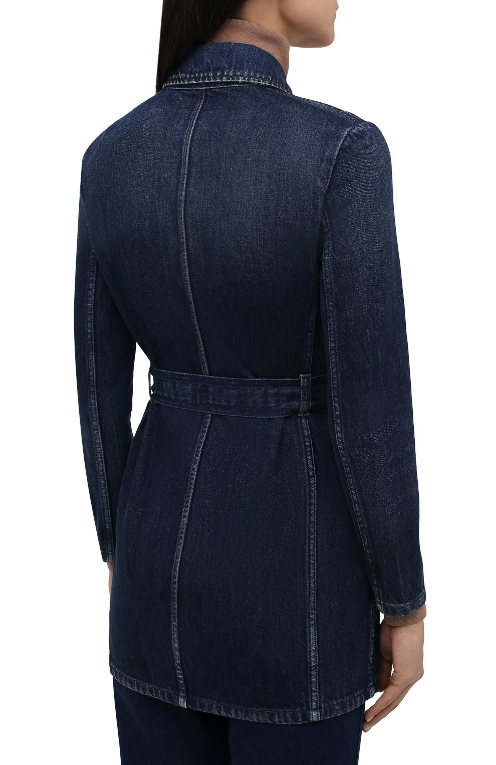 Джинсовая куртка SAINT LAURENT темно-синего цвета по цене 115500 руб., арт. 659619/Y30AD, фото 4 Джинсовая куртка SAINT LAURENT, арт. 659619/Y30AD, фото 4