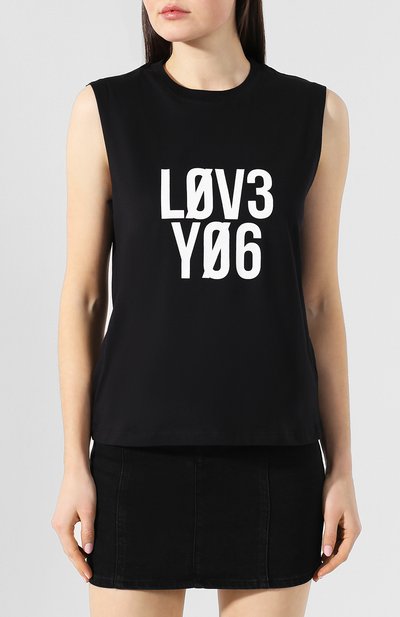 Хлопковая футболка REDVALENTINO черного цвета по цене 9445 руб., арт. RR0MC00C/JXE, фото 3 Хлопковая футболка REDVALENTINO, арт. RR0MC00C/JXE, фото 3