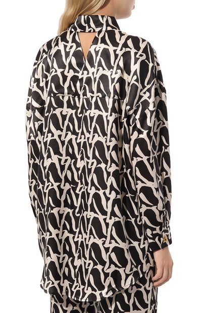 Рубашка из вискозы и шелка AERON черно-белого цвета по цене 69950 руб., арт. SH138/974, фото 4 Рубашка из вискозы и шелка AERON, арт. SH138/974, фото 4