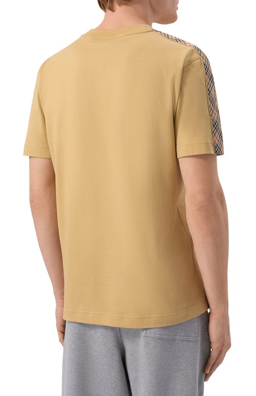 Хлопковая футболка Burberry 8106247 Бежевый  8106247 Фото 4