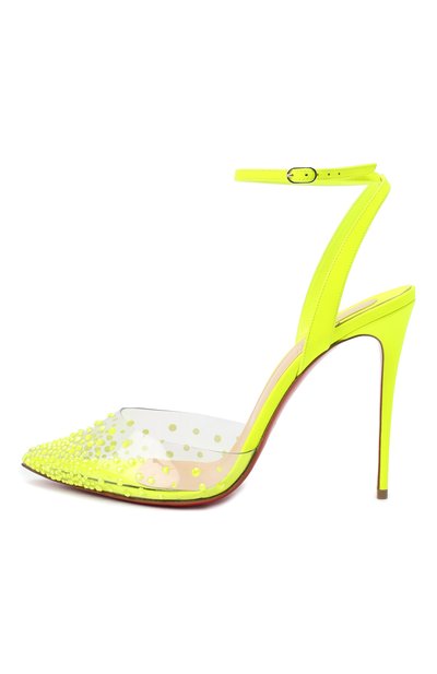 Комбинированные туфли spikaqueen 100 CHRISTIAN LOUBOUTIN, арт. spikaqueen 100 pvc/fluo mat, фото 3