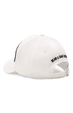 Мужская хлопковая бейсболка icon DSQUARED2 белого цвета, арт. BCM0412 05C00001 | Фото 3 (Материал: Хлопок, Текстиль; Материал сплава: Проставлено; Нос: Не проставлено)