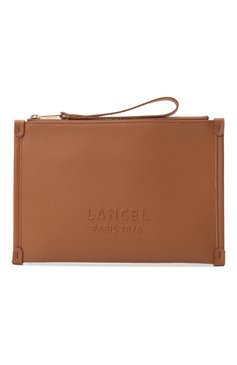 Женские кожаный футляр для документов LANCEL светло-коричневого цвета, арт. A13174 | Фото 1 (Материал: Натуральная кожа; Нос: Не проставлено; Материал сплава: Проставлено)