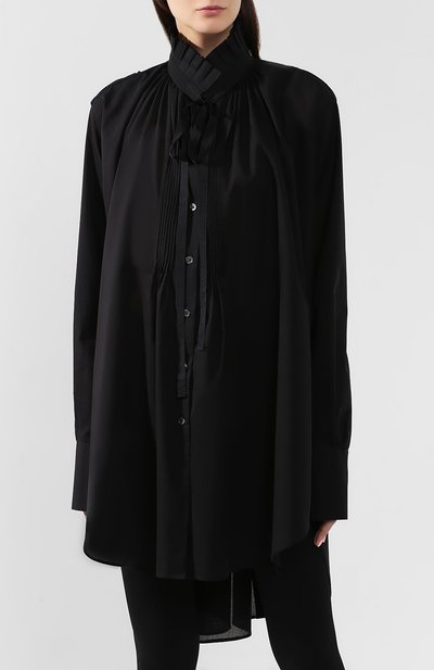 Хлопковая рубашка ANN DEMEULEMEESTER черного цвета по цене 45950 руб., арт. 1901-2012-P-120-099, фото 3 Хлопковая рубашка ANN DEMEULEMEESTER, арт. 1901-2012-P-120-099, фото 3