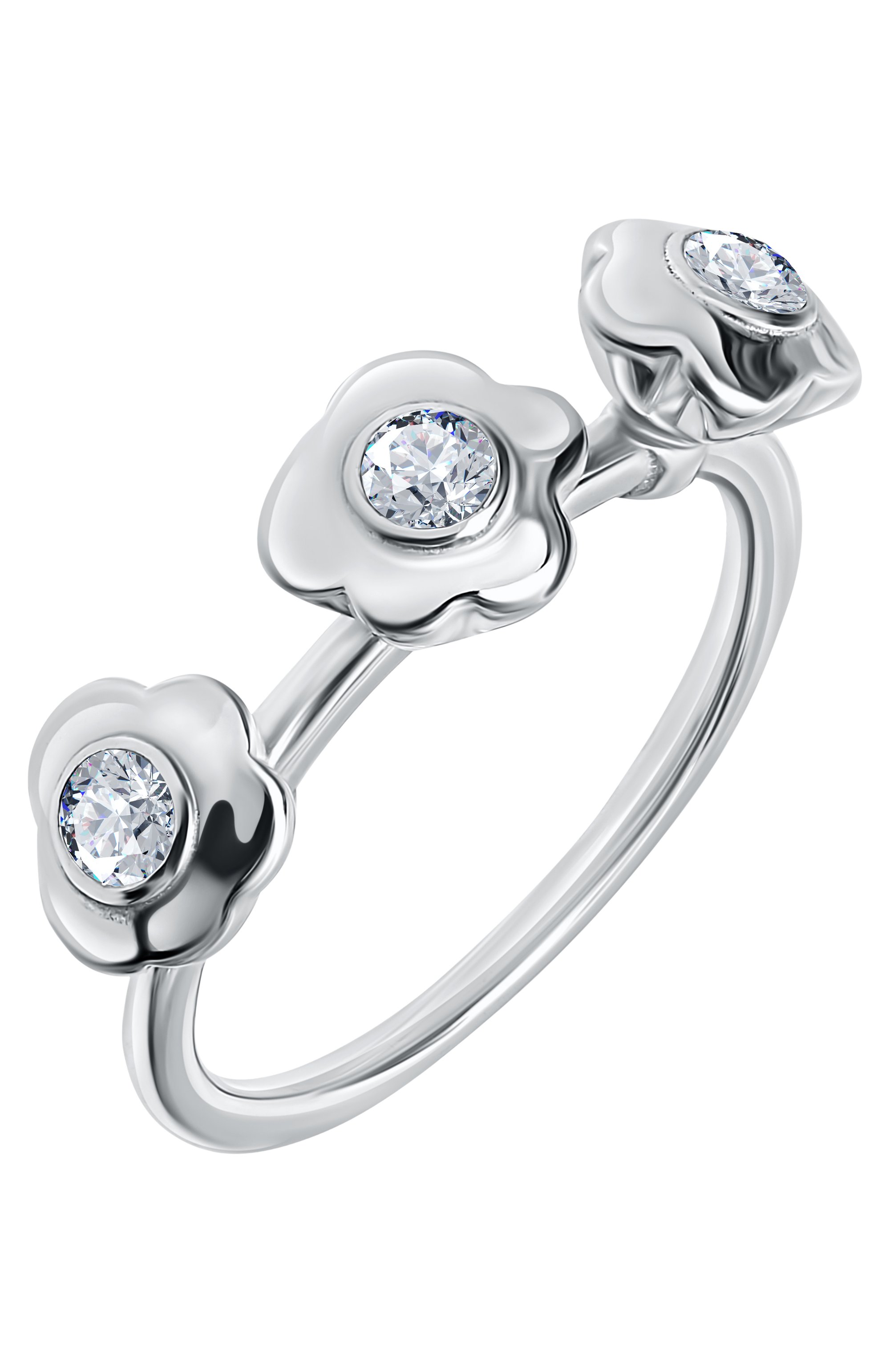 Кольцо трио с топазами MOONKA серебряного цвета по цене 14100 руб., арт. FLW-925SL-RG01-TPZ, фото 3 Кольцо трио с топазами MOONKA, арт. FLW-925SL-RG01-TPZ, фото 3