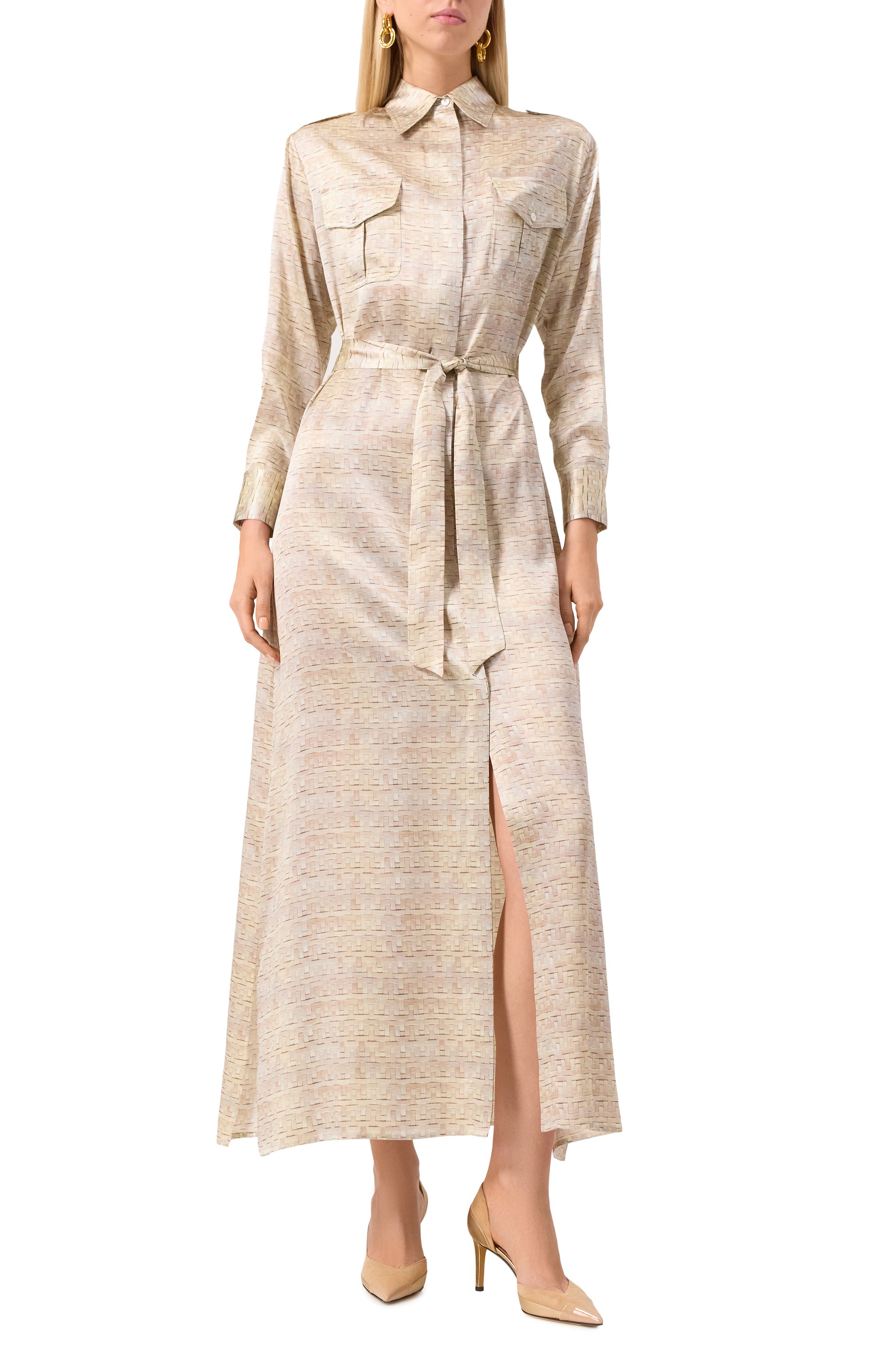 Атласное платье KITON, арт. D47321K0926E04, фото 3