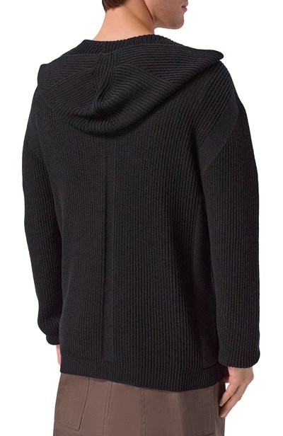 Шерстяной кардиган RICK OWENS черного цвета по цене 114500 руб., арт. RU02F4647/KWVH, фото 4 Шерстяной кардиган RICK OWENS, арт. RU02F4647/KWVH, фото 4