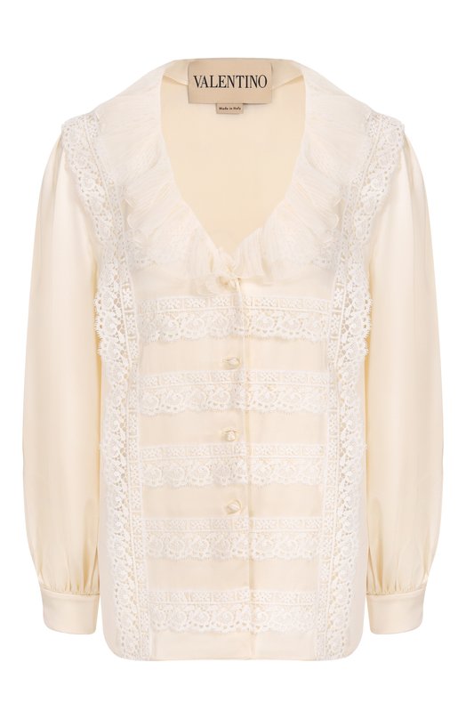Атласная блузка Valentino 7B3AB7W18M6 Кремовый 7B3AB7W18M6