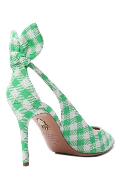 Текстильные туфли bow tie 85 AQUAZZURA, арт. DENMIDP0-PJQ-PLR, фото 5