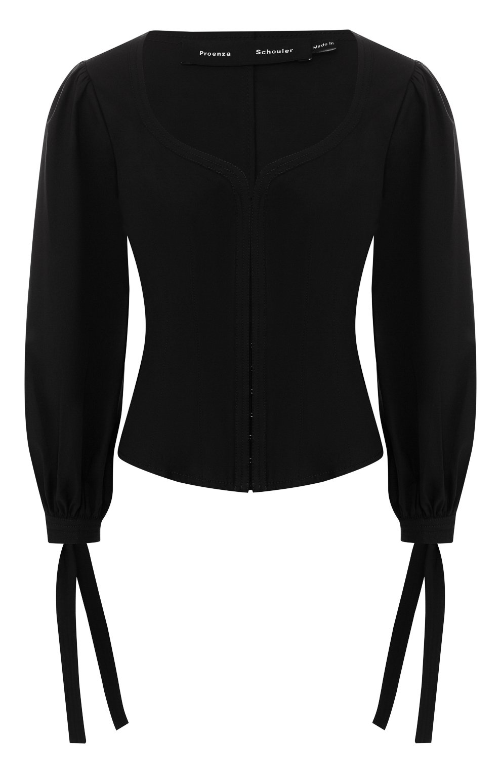 Хлопковая блузка PROENZA SCHOULER черного цвета по цене 44750 руб., арт. R1914041-SC037, фото 1 Хлопковая блузка PROENZA SCHOULER, арт. R1914041-SC037, фото 1
