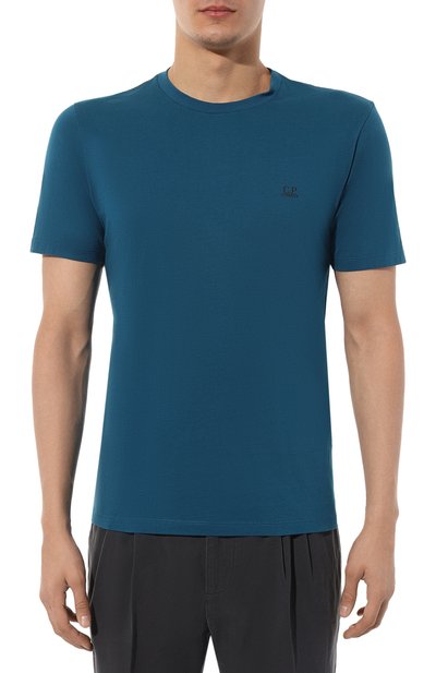 Хлопковая футболка C.P. COMPANY синего цвета по цене 12650 руб., арт. 16CMTS044A005100W, фото 3 Хлопковая футболка C.P. COMPANY, арт. 16CMTS044A005100W, фото 3