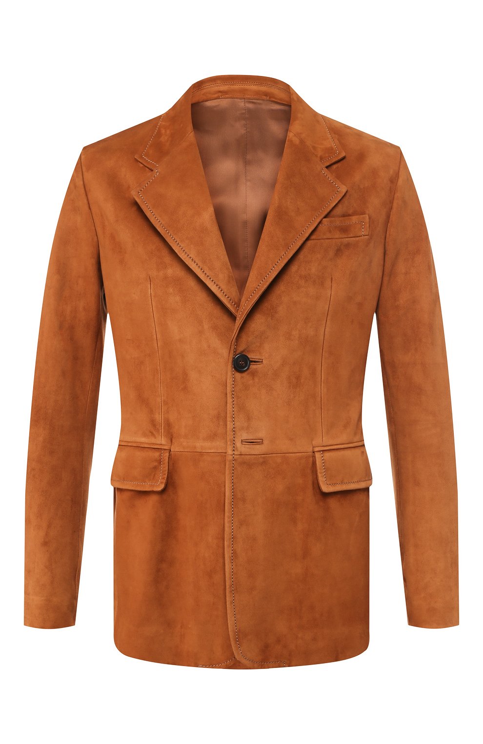 Замшевый пиджак PRADA коричневого цвета по цене 305000 руб., арт. UPG329-1FEK-F0050, фото 1 Замшевый пиджак PRADA, арт. UPG329-1FEK-F0050, фото 1