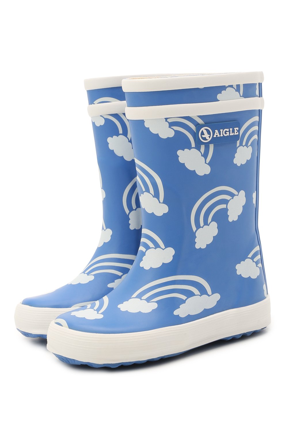 Резиновые сапоги AIGLE синего цвета по цене 6280 руб., арт. 2527E2/L0LLY P0P PRINT, фото 1 Резиновые сапоги AIGLE, арт. 2527E2/L0LLY P0P PRINT, фото 1