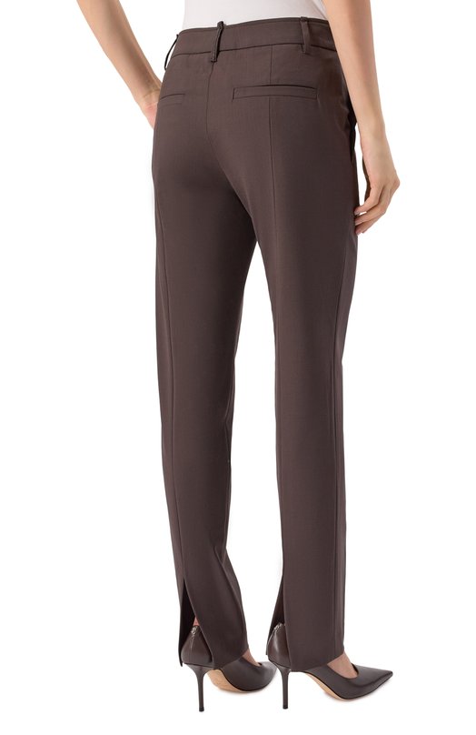 Шерстяные брюки Brunello Cucinelli MPW07P8584 Коричневый  MPW07P8584 Фото 4