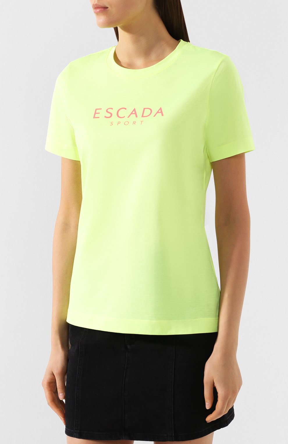 Хлопковая футболка ESCADA SPORT желтого цвета по цене 12350 руб., арт. 5030679, фото 3 Хлопковая футболка ESCADA SPORT, арт. 5030679, фото 3