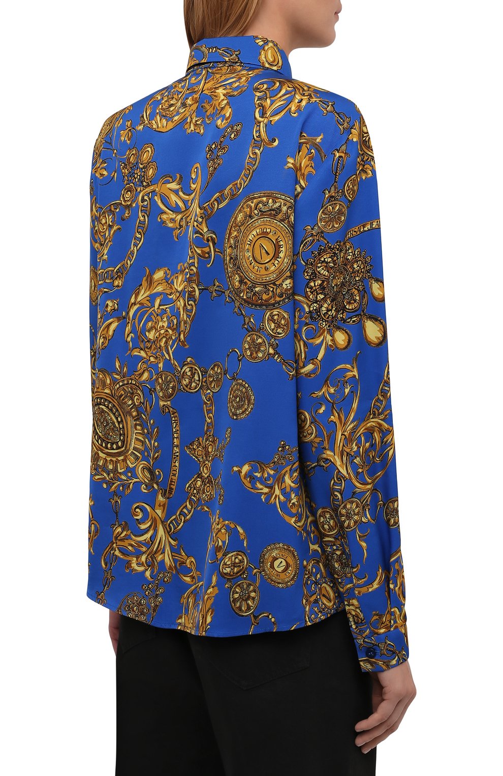 Рубашка из вискозы VERSACE JEANS COUTURE синего цвета по цене 27250 руб., арт. 71HAL201-71DP201 TWILL VI PRINT BAR0QUE/NS007, фото 4 Рубашка из вискозы VERSACE JEANS COUTURE, арт. 71HAL201-71DP201 TWILL VI PRINT BAR0QUE/NS007, фото 4