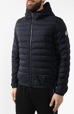 Мужская пуховая куртка dreux MONCLER темно-синего цвета, арт. E1-091-40376-99-53333 | Фото 3 (Материал утеплителя: Пух и перо; Материал подклада: Синтетический материал; Материал внешний: Синтетический материал; Статус проверки: Проверена категория; Мужское Кросс-КТ: Куртка-пуховая, Верхняя одежда; Рукава: Длинные; Длина (верхняя одежда): Короткие; Кросс-КТ: Пуховик, Куртка; Материал сплава: Проставлено; Материал внутренний: Не назначено; Драгоценные камни: Проставлено; Стили: Кэжуэл)