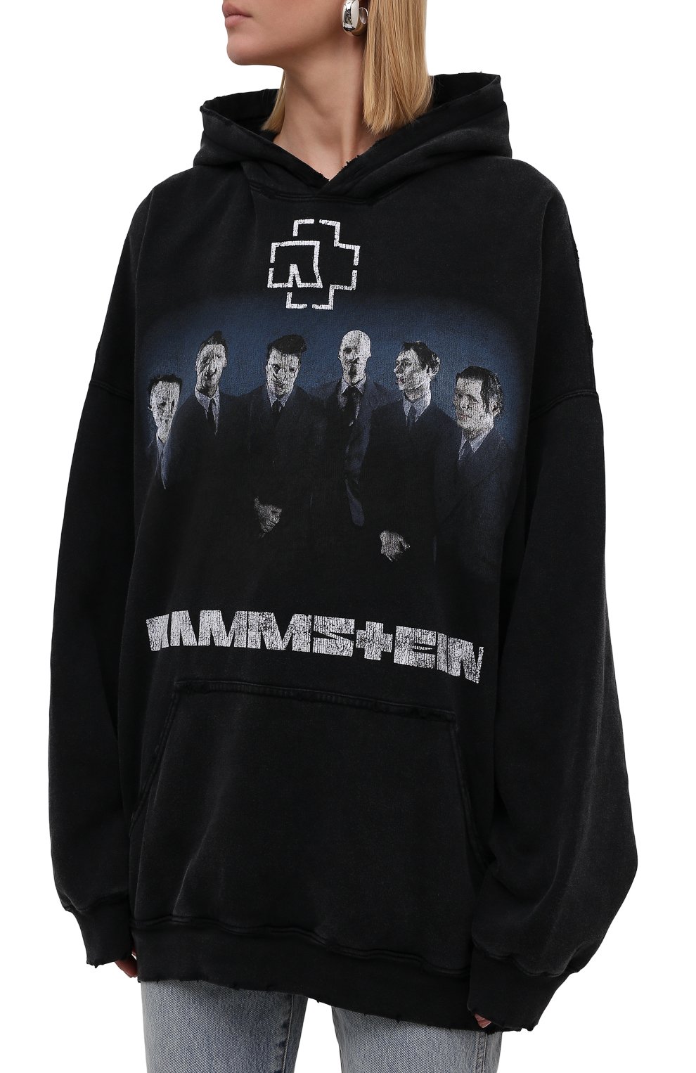 Хлопковое худи balenciaga x rammstein BALENCIAGA, арт. 651799/TLV53, фото 7