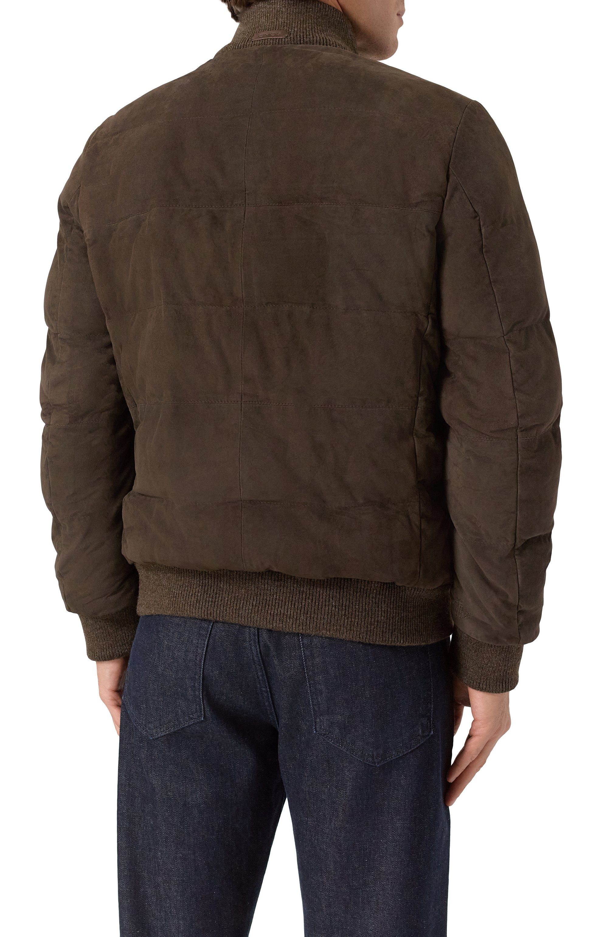 Замшевый бомбер GIMO'S темно-коричневого цвета по цене 159500 руб., арт. 5W20.1.070.80, фото 4 Замшевый бомбер GIMO'S, арт. 5W20.1.070.80, фото 4