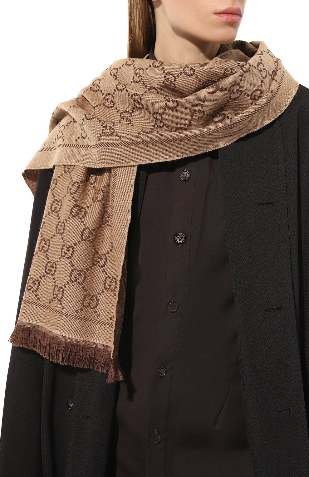 Шерстяной шарф GUCCI, арт. 133483 3G200, фото 2