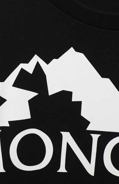 Хлопковая футболка MONCLER черного цвета по цене 15500 руб., арт. F2-954-8C728-20-83092/12-14A, фото 3 Хлопковая футболка MONCLER, арт. F2-954-8C728-20-83092/12-14A, фото 3