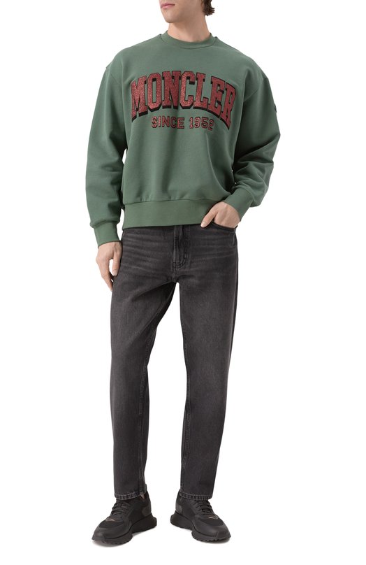 Хлопковый свитшот Moncler 8G00019/M2642/87E Зелёный  8G00019/M2642/87E Фото 2