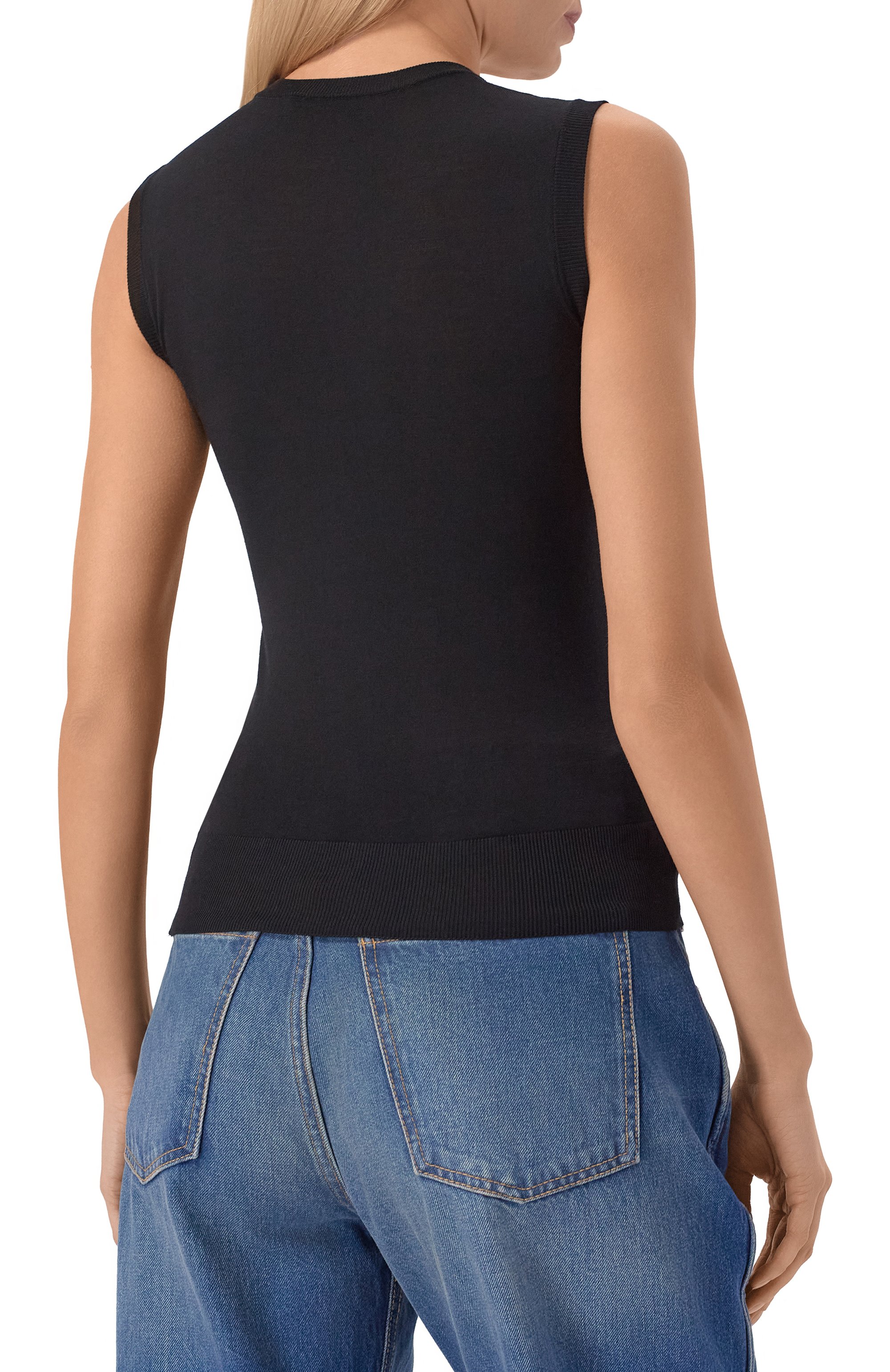 Шерстяной топ MVST черного цвета по цене 126500 руб., арт. M26.CSW.K408/13-5 MICR0N W00L, фото 4 Шерстяной топ MVST, арт. M26.CSW.K408/13-5 MICR0N W00L, фото 4