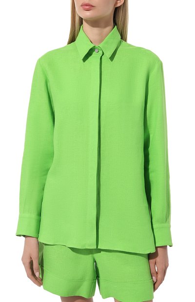 Льняная рубашка ALINE зеленого цвета по цене 22500 руб., арт. AL070701, фото 3 Льняная рубашка ALINE, арт. AL070701, фото 3