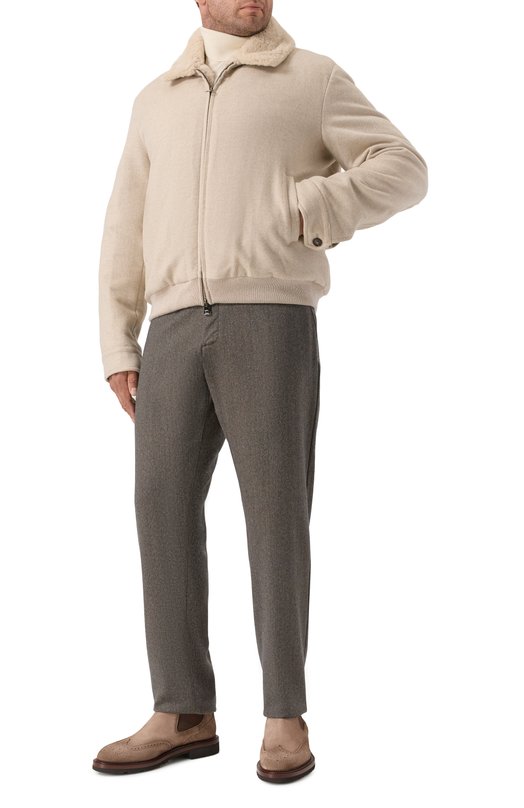 Шерстяные брюки Canali V1659G/AR03472 Коричневый  V1659G/AR03472 Фото 2