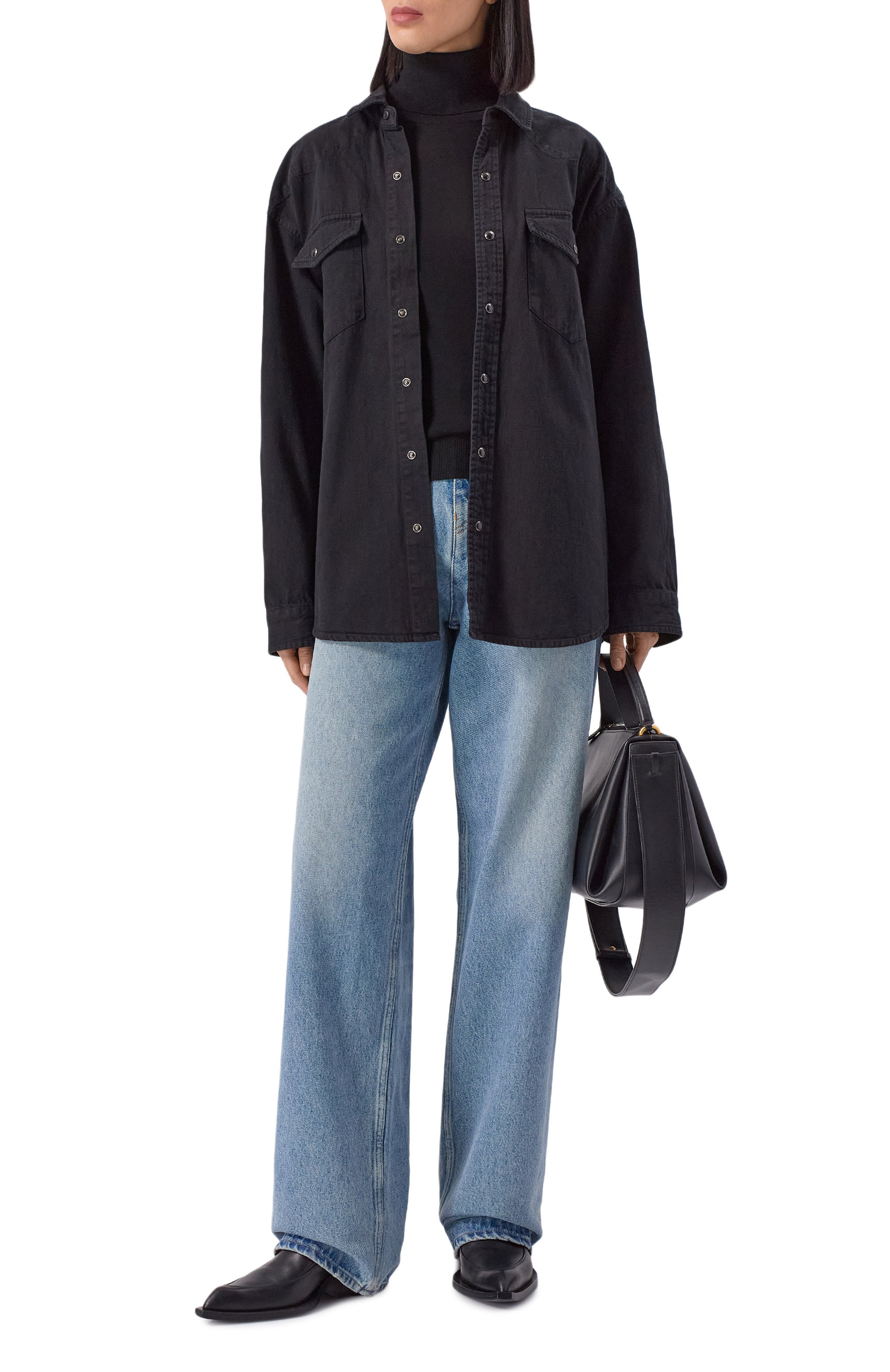 Джинсовая рубашка MOTHER черного цвета по цене 42450 руб., арт. 21306-1494/A/THE EXES AND 0HS, фото 2 Джинсовая рубашка MOTHER, арт. 21306-1494/A/THE EXES AND 0HS, фото 2