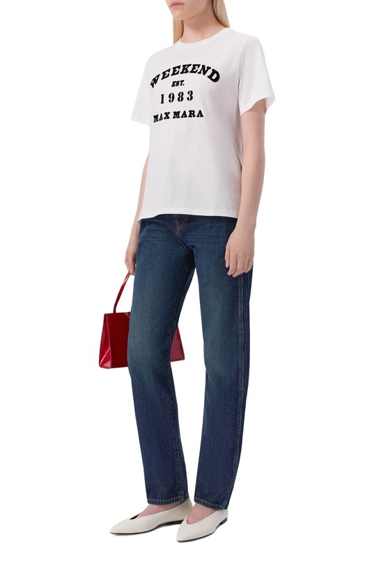 Хлопковая футболка Weekend Max Mara TENUE Белый  TENUE Фото 2
