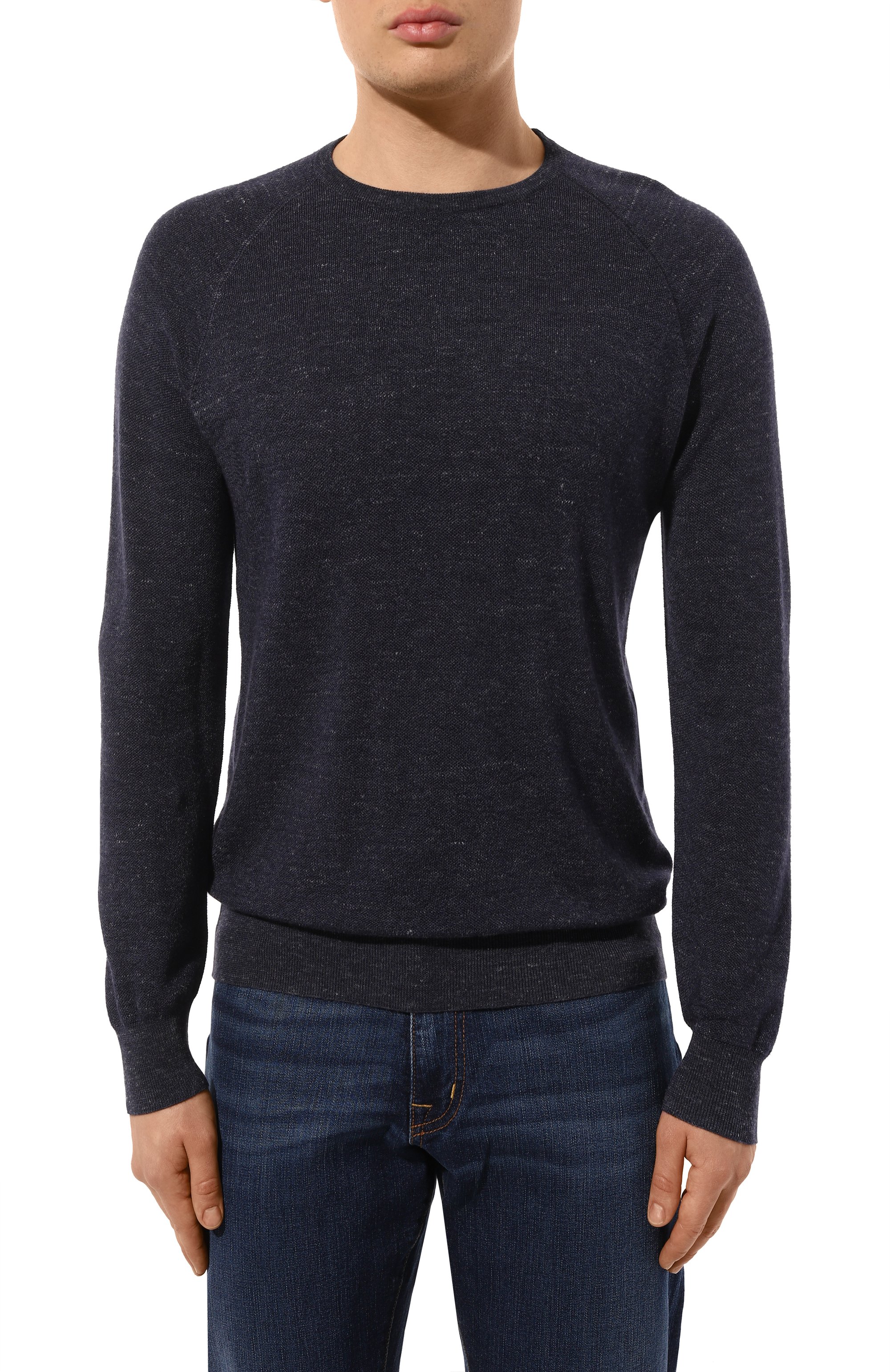 Джемпер из шелка и хлопка ZILLI темно-синего цвета по цене 119000 руб., арт. KRN003M0345VHEMS0, фото 3 Джемпер из шелка и хлопка ZILLI, арт. KRN003M0345VHEMS0, фото 3