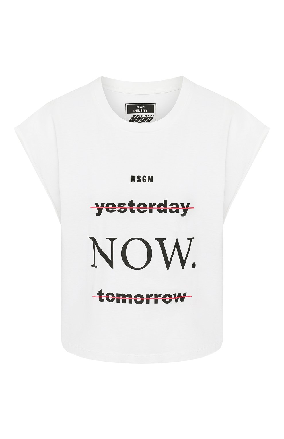 Хлопковый топ MSGM белого цвета по цене 7980 руб., арт. 2845MDM08 207228, фото 1 Хлопковый топ MSGM, арт. 2845MDM08 207228, фото 1