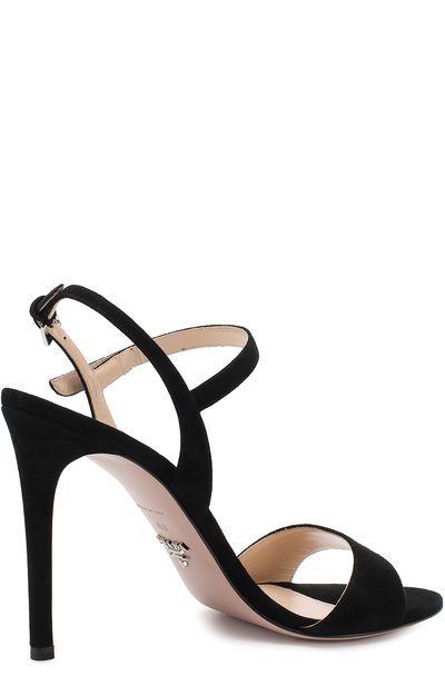 Замшевые босоножки на шпильке PRADA черного цвета по цене 68000 руб., арт. 1X822I-8-F0002-D100, фото 4 Замшевые босоножки на шпильке PRADA, арт. 1X822I-8-F0002-D100, фото 4