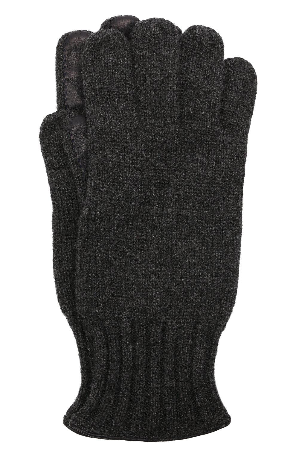 Комбинированные перчатки IL BORGO CASHMERE темно-серого цвета по цене 51750 руб., арт. 46-396G0, фото 1 Комбинированные перчатки IL BORGO CASHMERE, арт. 46-396G0, фото 1