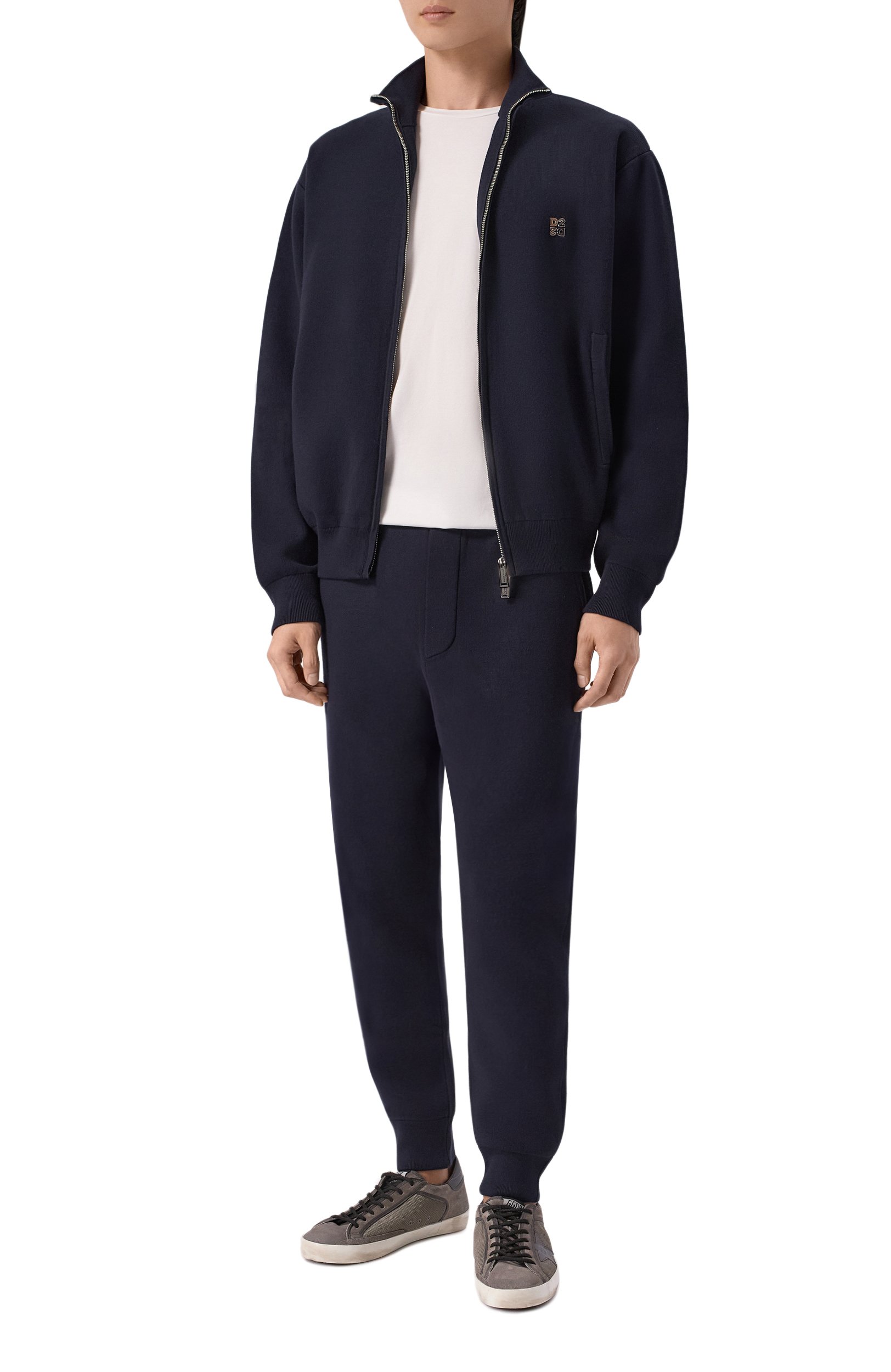 Толстовка из вискозы DSQUARED2 темно-синего цвета по цене 89950 руб., арт. S74HA1637/D13230, фото 2 Толстовка из вискозы DSQUARED2, арт. S74HA1637/D13230, фото 2