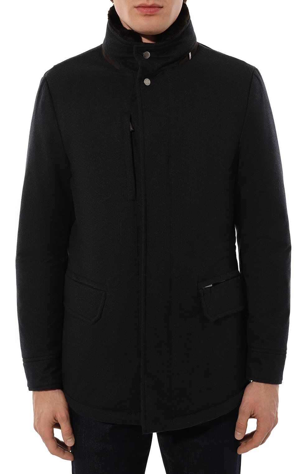 Куртка bernier-fur-ild с воротником из нутрии MOORER темно-синего цвета по цене 636000 руб., арт. BERNIER/FUR-ILD, фото 3 Куртка bernier-fur-ild с воротником из нутрии MOORER, арт. BERNIER/FUR-ILD, фото 3