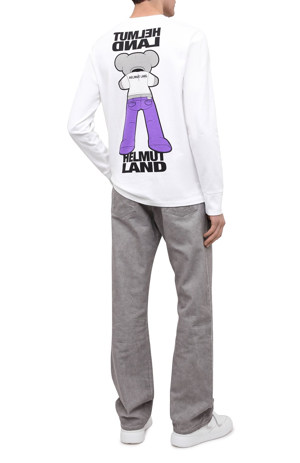 Хлопковый лонгслив HELMUT LANG белого цвета по цене 28800 руб., арт. K06DM518, фото 2 Хлопковый лонгслив HELMUT LANG, арт. K06DM518, фото 2