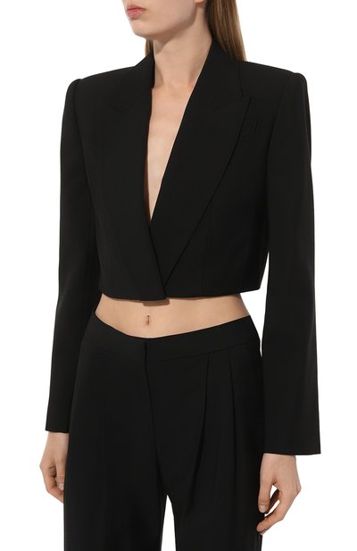 Шерстяной жакет ALEXANDER MCQUEEN черного цвета по цене 245000 руб., арт. 746878/QJACX, фото 3 Шерстяной жакет ALEXANDER MCQUEEN, арт. 746878/QJACX, фото 3