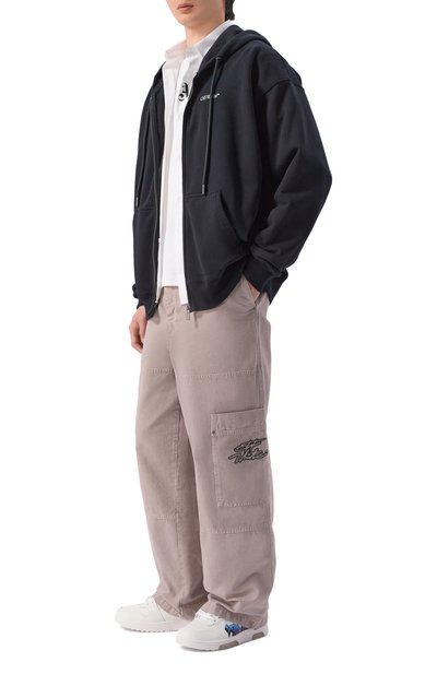 Мужские комбинированные кеды out of office OFF-WHITE, арт. 0MIA189S26LEA00C