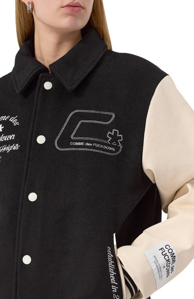 Бомбер COMME DES FUCKDOWN черного цвета по цене 39950 руб., арт. CFABM01304, фото 5 Бомбер COMME DES FUCKDOWN, арт. CFABM01304, фото 5