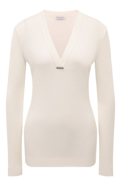 Женская хлопковый лонгслив BRUNELLO CUCINELLI, арт. MH990BF202