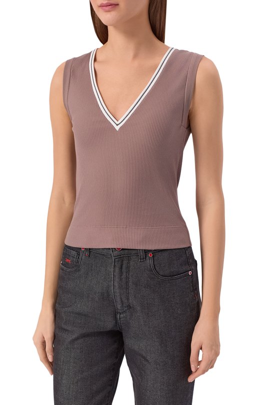 Хлопковый топ Brunello Cucinelli MG902D0302 Бежевый  MG902D0302 Фото 3