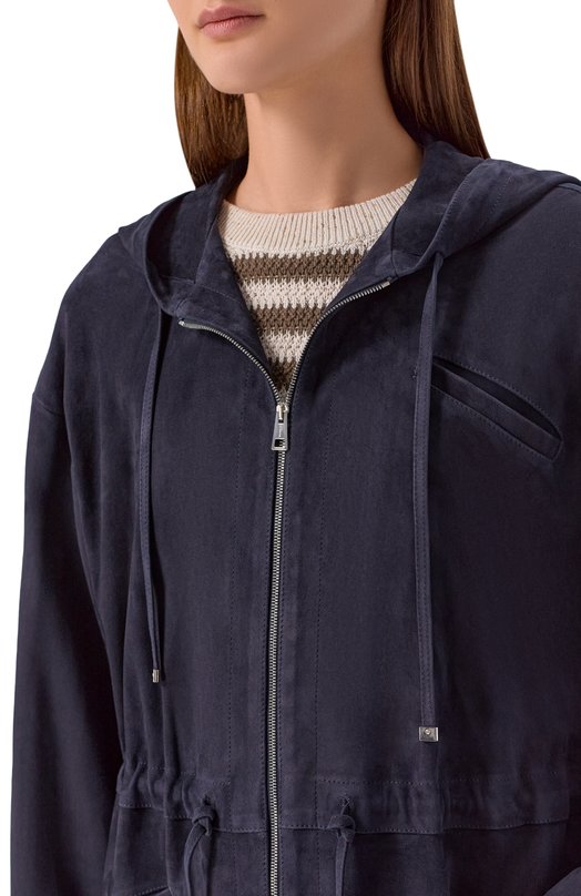 Замшевая парка Kiton D61674K0918F Синий  D61674K0918F Фото 5