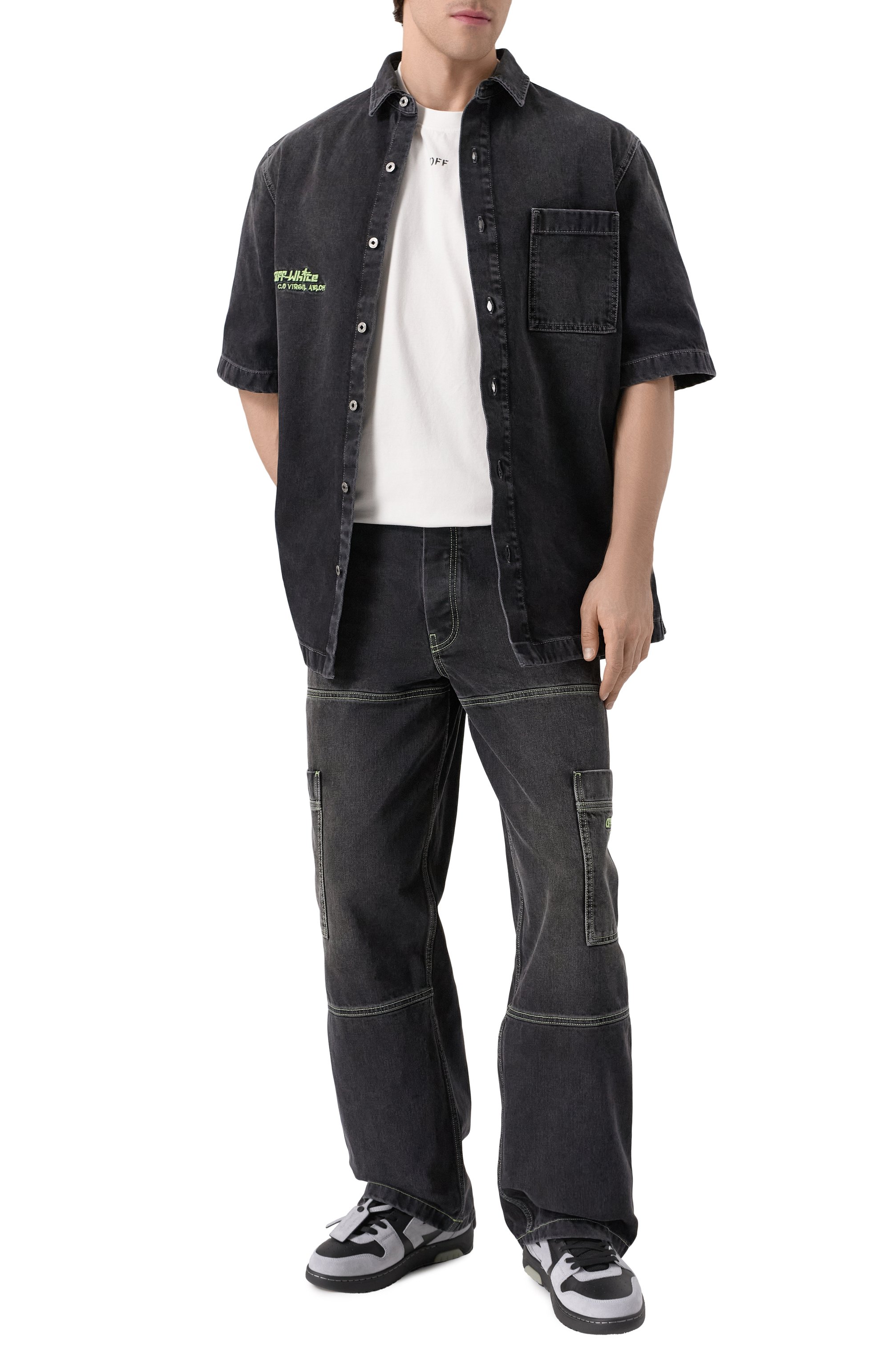 Кожаные кеды out of office OFF-WHITE, арт. 0MIA189S25LEA007, фото 2